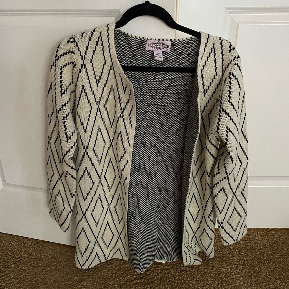 White and Black Cardigan